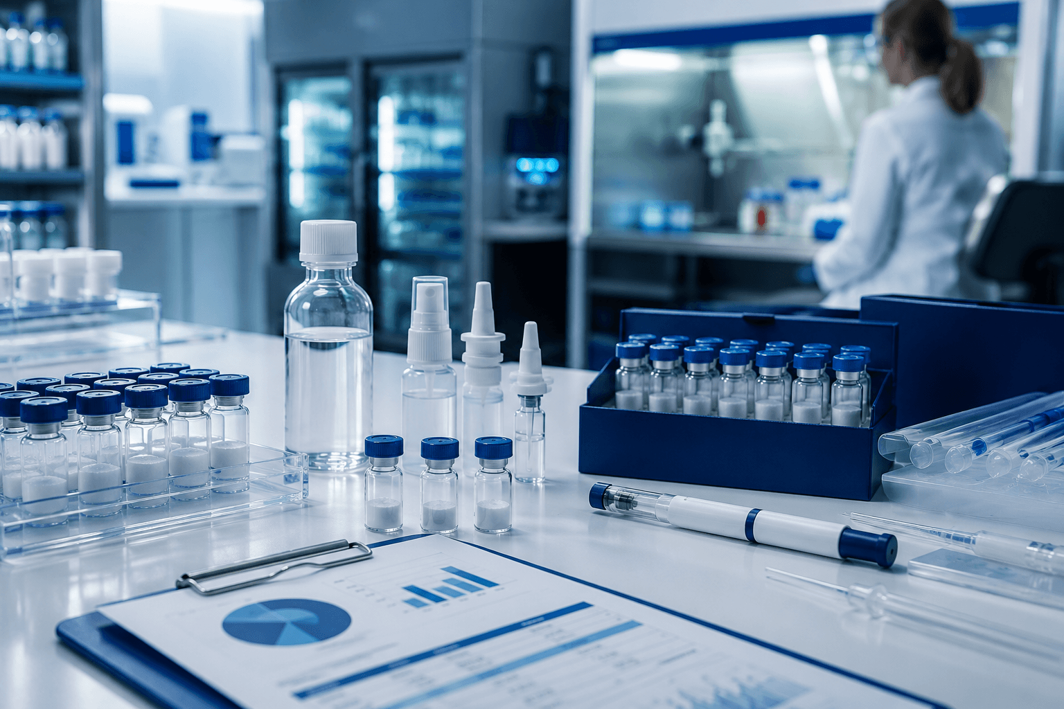 Peptide research products prepared for laboratory use